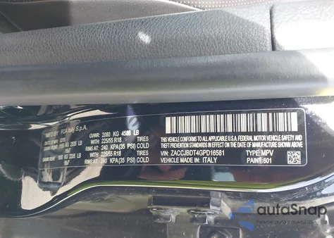 2016 Jeep Renegade Limited from USA, damaged, VIN ZACCJBDT4GPD16581